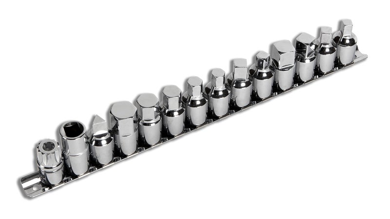 Performance Tool W54287 15-Piece Drain Plug Socket Set With 11mm & 13mm Square Drive For Subaru Differentials, Silver - Image 1